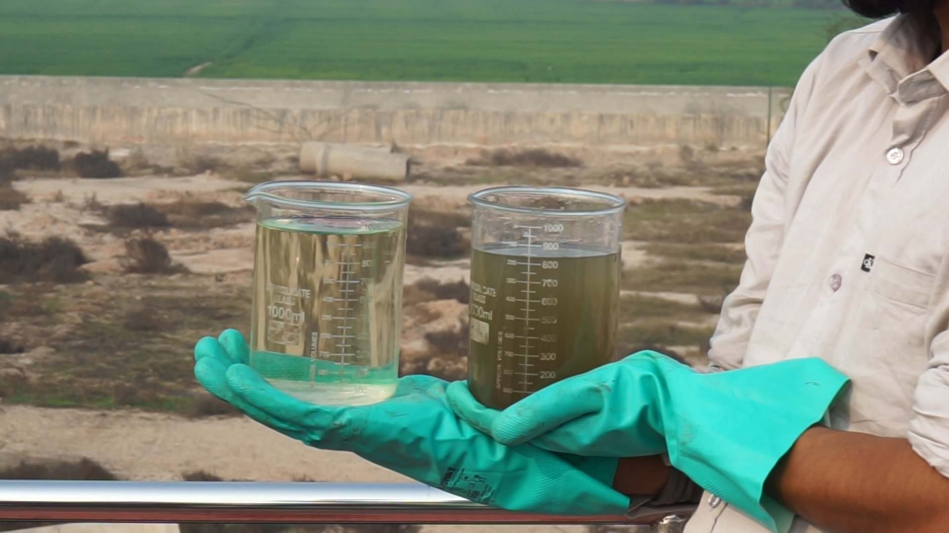 Treated water from fecal sludge treatment